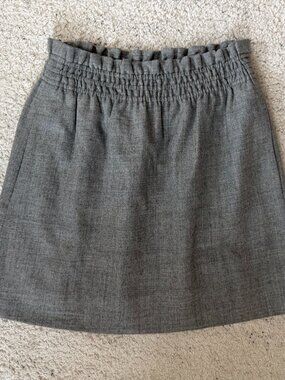 J Crew Gray Wool Mini Skirt